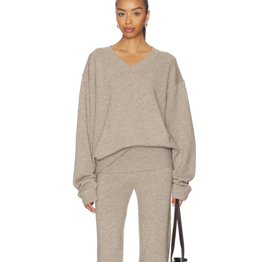 NWT SKIMS Wool Cashmere V Neck Pullover Sweater S/M